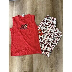 VTG Y2K Betty Boop Red Pajama Set NWT Women’s Size Medium Tank Top Cotton 2004
